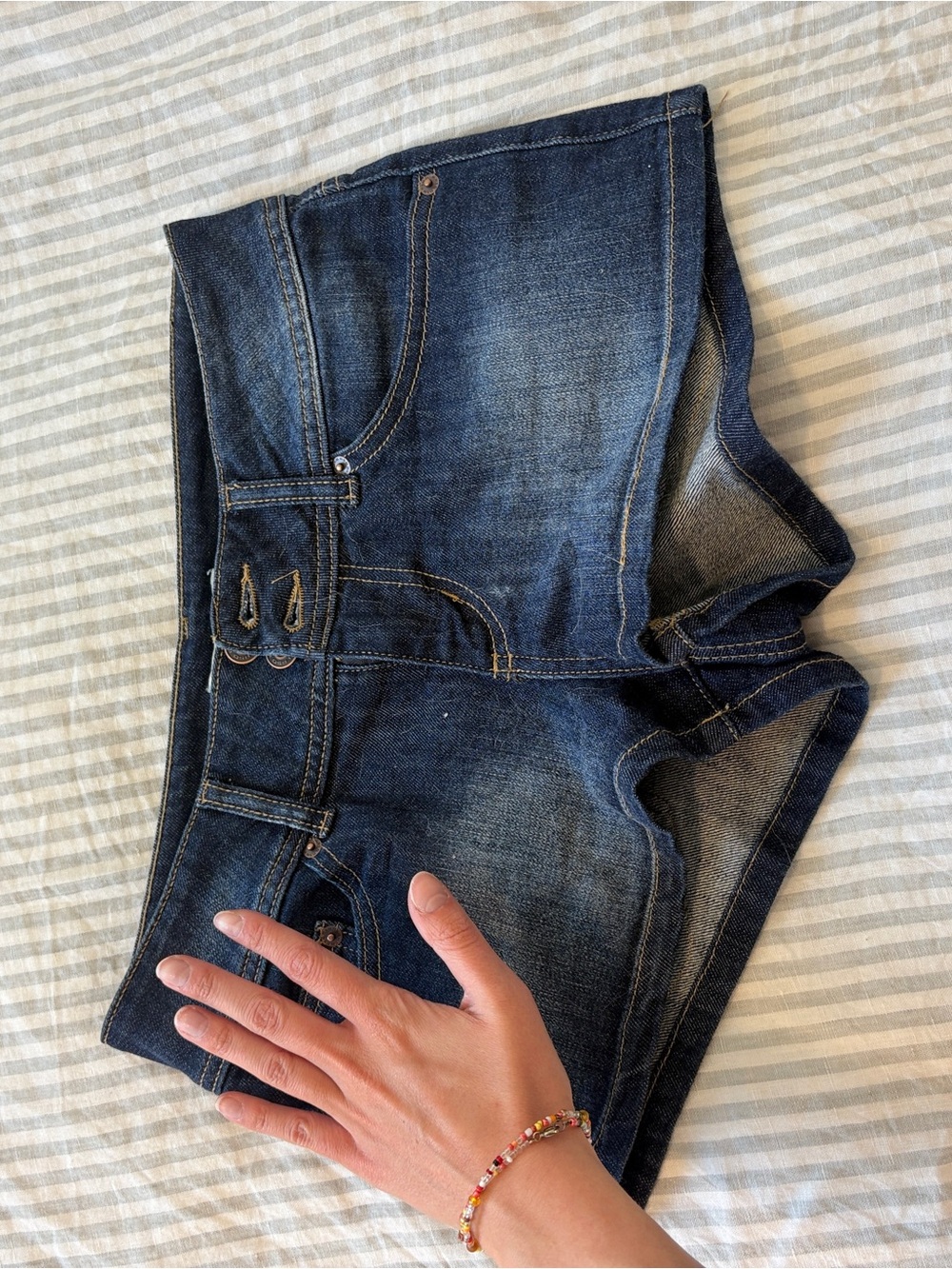 Dark Wash Micro Shorts Low Rise